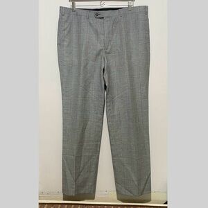 Indochino Yaletown Gray Plaid Dress Pants Mens 38 Tailored Trousers Office
